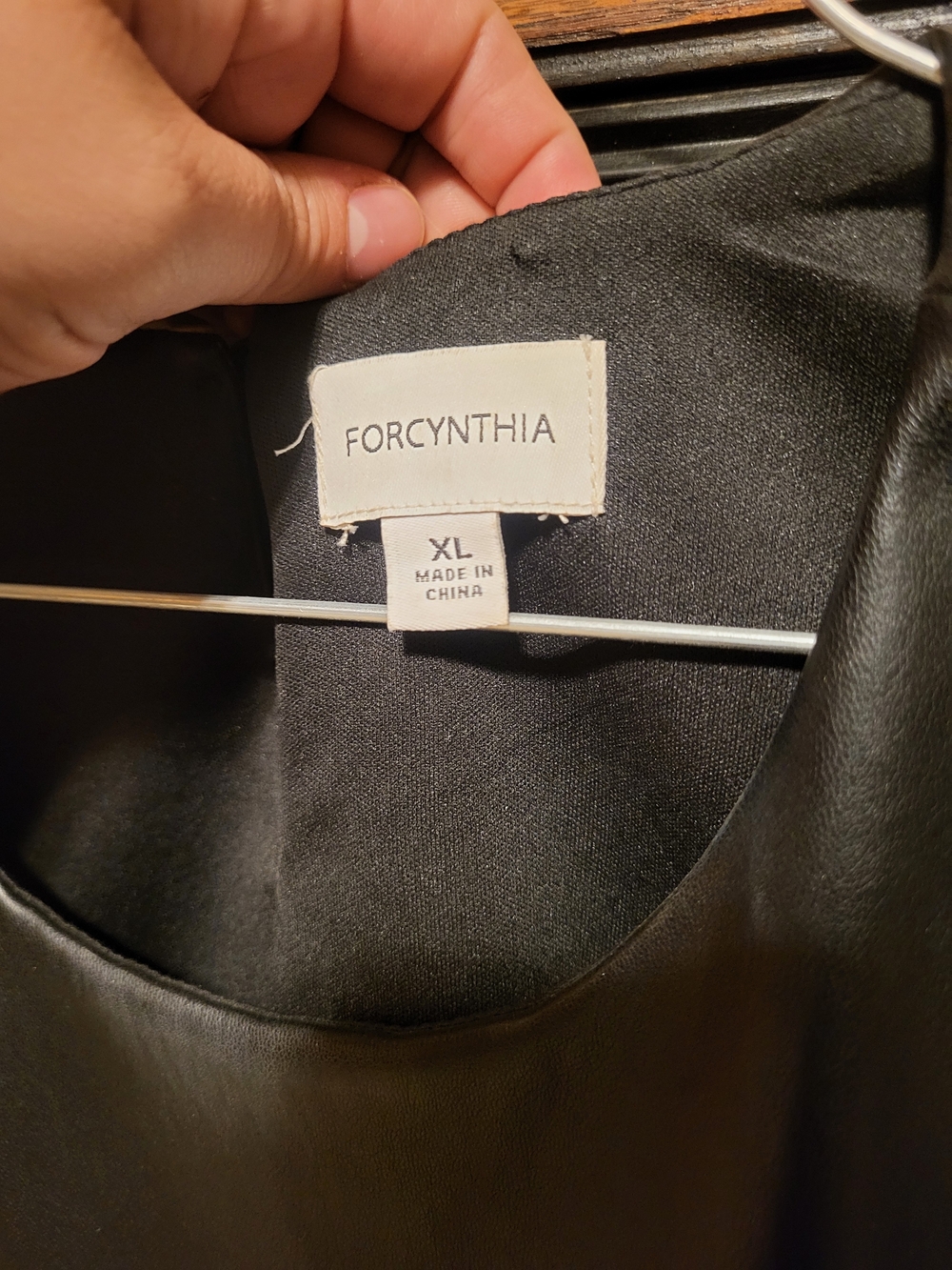 Sleeveless ForCynthia Black Faux Leather Top with Feather Hem Party Concert Top - Picture 2 of 7